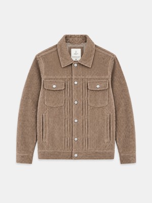 Erkek Bej Lüks Dokulu Soft Kadife Regular Fit Ceket