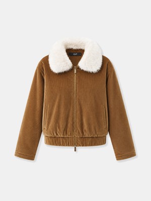 Xint Kadın Camel Lüks Dokulu Soft Kadife Oversize Ceket