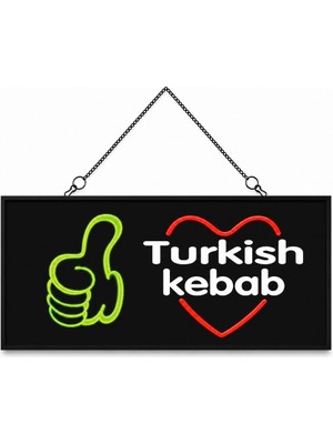 Işıklı Tak Çalıştır Hazır Tabela Turkish Kebap
