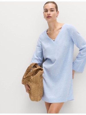 Marks & Spencer Keten Karışımlı Mini Elbise