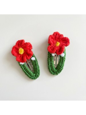 Rug Muse El Örgüsü Kız Çocuk Toka Seti - Scarlet Buds