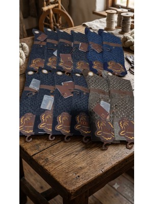 Pro Boutique Style Artos Lambswool (Yün) Erkek Çorap; Asorti 12'li Paket; Dikişsiz