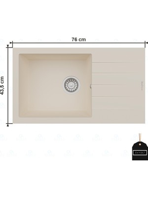 Real Stone Granit Eviye P010 Assos 76 Xl (76 x 43,5)