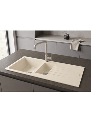 Real Stone Troya 100 Granit Eviye Krem