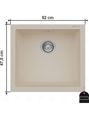 Real Stone Realstone K005 Gordion Granit Evye 520x470 mm Krem