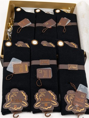 Pro Boutique Style Uludağ Lambswool (Yün) Erkek Çorap; Asorti 12'li Paket; Dikişsiz