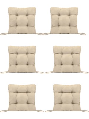 Maison Luré Sandalye Minderi Sandalye Minderi 45X45 cm 6'lı Sütlü Kahve