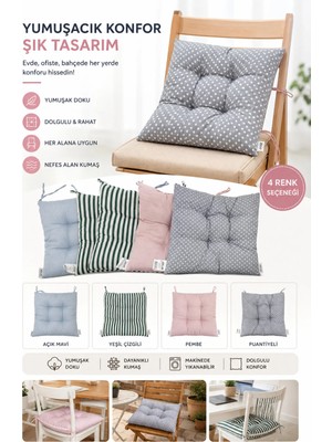 Maison Luré Sandalye Minderi Dekoratif ,bahçe Minderi,balkon MINDERI40X40 cm – Bağcıklı
