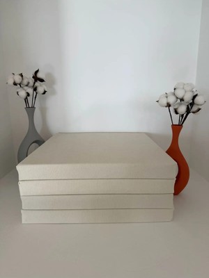 Maison Luré Sandalye Minderi 40CMX40CM+4CM 4'lü Süngerli Sandalye Minderi Çıkarılabilir Kılıf Bağcıklı
