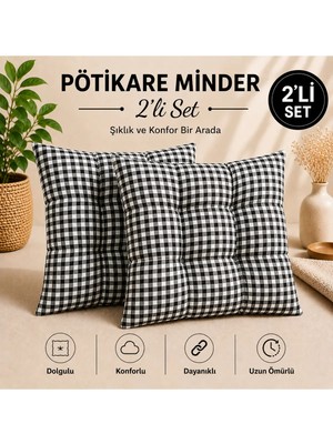 Maison Luré Sandalye Minderi Pötikare Desen 2'li Minder 40X40 cm