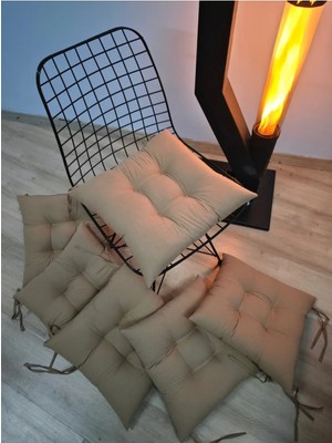 Maison Luré Sandalye Minderi Bağcıklı Açık Kahverengi 40X40 cm 1 Adet