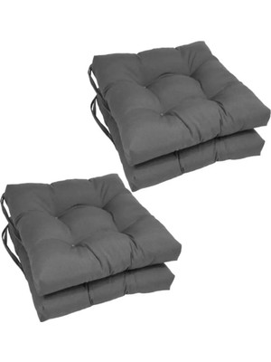 Maison Luré Sandalye Minderi 4'lü Antrasit Gri Pofidik Kare 40 x 40 cm