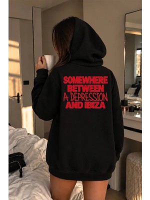 Genosha Depression Ibiza Oversize Hoodie Kapüşonlu Sweatshirt
