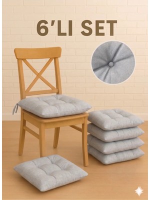 Maison Luré Sandalye Minderi 6’lı Set Konforlu Şık Pofidik