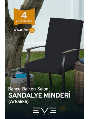 Maison Luré Sandalye Minderi Bahçe Salon Balkon Arkalıklı Fermuarlı Bağlanabilir Yıkanabilir Sandalye Mi