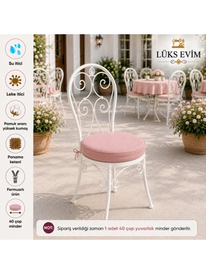 Maison Luré Sandalye Minderi Yuvarlak Pudra Sandalye Minderi - Lüks Evim (1 Adet)