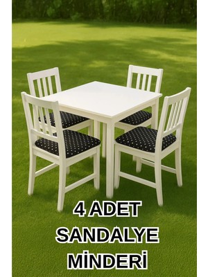 Maison Luré Sandalye Minderi 4 Adet Bağlamalı Kare