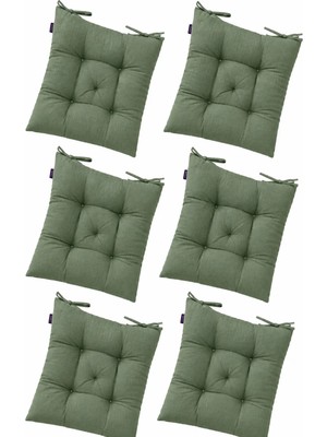 Maison Luré Sandalye Minderi 6'li Takim Kare Yesil 40X40CM