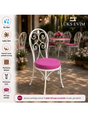 Maison Luré Sandalye Minderi Fuşya Yuvarlak Sandalye Minderi - Lüks Evim- 1 Adet