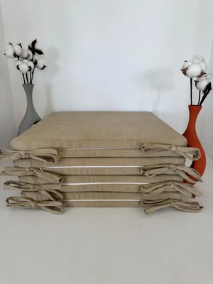 Maison Luré Sandalye Minderi 40CMX40CM+4CM 4'lü Süngerli Sandalye Minderi