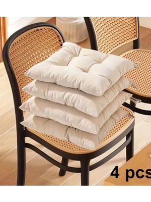 Maison Luré Sandalye Minderi 4’lü – Bağcıklı, Yıkanabilir – 40X40 cm