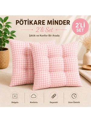 Maison Luré Sandalye Minderi Pötikare Desen 2'li Minder 40X40 cm