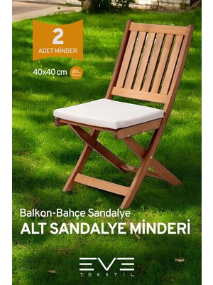 Maison Luré Sandalye Minderi Fermuarlı Bağlanabilir Yıkanabilir Alt 2 Adet