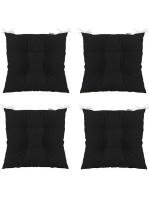 Maison Luré Sandalye Minderi 4'lü Kare 40 x 40 cm Siyah