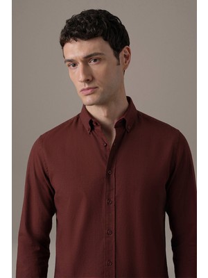 Hemington Bordo Oxford Gömlek