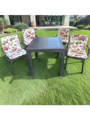 Maison Luré Sandalye Minderi Arkalıklı Sandalye Minderi 4lü 4cm Süngerli 42X42