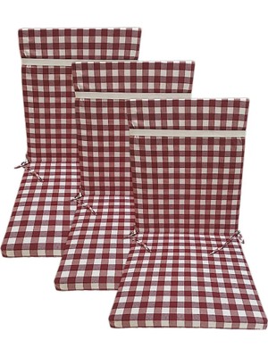 Maison Luré Sandalye Minderi 3'lü Sünger Dolgulu-Fermuarlı-Arkalıklı-Yıkanabilir- 40 x 8