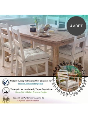 Maison Luré Sandalye Minderi 40X40 cm Süet Dokulu Gri 4 Adet