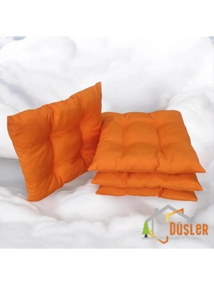 Maison Luré Sandalye Minderi Turuncu Su ve Leke Itici Bağcıklı 40X40 cm