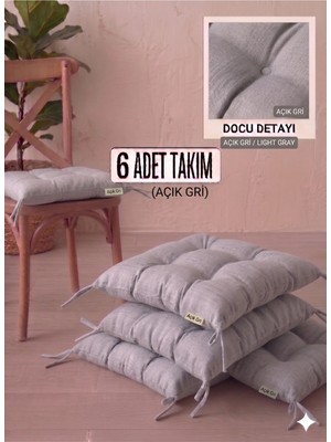 Maison Luré Sandalye Minderi Bağcıklı Mutfak Balkon Puf Takım