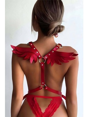 Esranın Dünyası Melek Kanadı Detaylı Şık Deri Harness - BRF642