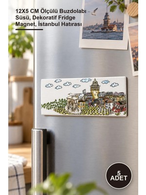 Yenilig 5 Adet Istanbul Temalı Magnet – 12X5 cm Ölçülü Buzdolabı Süsü, Dekoratif Fridge Magnet, Istanbul Hatırası