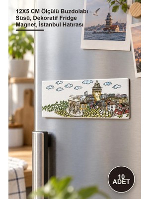 Yenilig 10 Adet Istanbul Temalı Magnet – 12X5 cm Ölçülü Buzdolabı Süsü, Dekoratif Fridge Magnet, Istanbul Hatırası