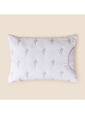 Matmel Soft Lavanta Keseli ve Nakışlı Yastık - Beyaz - 50X70 cm