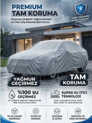 Fiat / Tofaş Serçe Premium Dolu ve Güneş Korumalı Içi Miflonlu Kalın Araç Çadırı Oto Branda Araba Çadırı Örtüsü Uv Korumalı Güneş,aracanıza Özel Yağmur Kar Toz Koruma