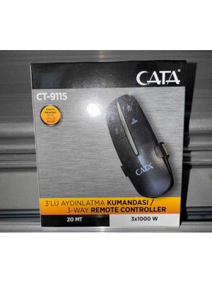 Cata CT-9115 3'lü Devre Kesmeli Aydınlatma Kumandası - 3X1000W Uzaktan Kumanda (20 Metre Menzil)