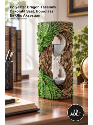 Yenilig 10 Adet Kum Saati – Polyester Dragon Tasarımlı Dekoratif Saat, Hourglass, Ev Ofis Aksesuarı