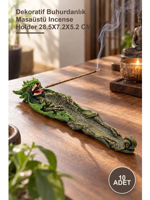 Yenilig 10 Adet Dragon Tasarımlı Polyester Tütsülük – Dekoratif Buhurdanlık Masaüstü Incense Holder 28.5x7.2x5.2 cm