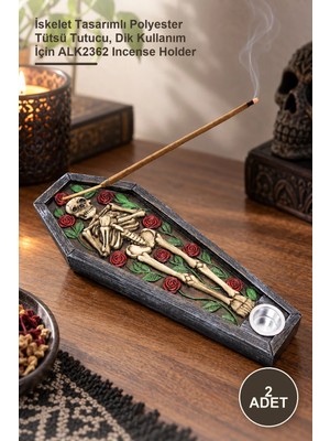 Yenilig 2 Adet Polyester Iskelet Tütsülük – Iskelet Tasarımlı Polyester Tütsü Tutucu, Dik Kullanım Için ALK2362 Incense Holder