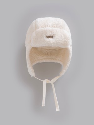 Caramell Erkek Bebek Welsoft Şapka Kulak Korumalı Kışlık Şapka Bağcıklı Peluş Bere (3-18 Ay)