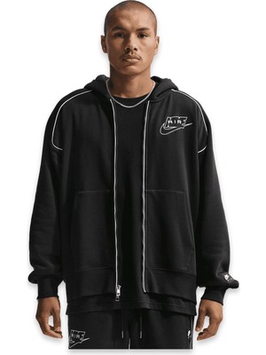 Nike IF1274 Nike Air Full-Zip Fleece Hoodie Siyah-Beyaz Erkek Ceket