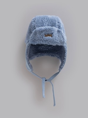 Caramell Erkek Bebek Welsoft Şapka Kulak Korumalı Kışlık Şapka Bağcıklı Peluş Bere (3-18 Ay)