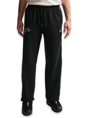 Nike IF1284 Nike Air Open-Hem Fleece Pants Siyah-Beyaz Erkek Eşofman Altı
