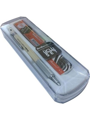 Scrikss Graphx 3'lü Set Mekanik Kurşun Kalem Silgi Min Beyaz 0.5 mm