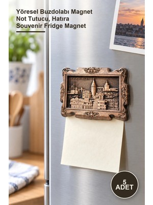 Yenilig 5 Adet Istanbul Temalı Metal Magnet – Yöresel Buzdolabı Magnet Not Tutucu, Hatıra Souvenir Fridge Magnet