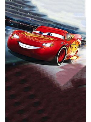on the clouds Arabalar 2 Şimşek Mcqueen Araba Yollu Trafik Yolu Dijital Baskılı Kaymaz Taban Çocuk Odası Halısı